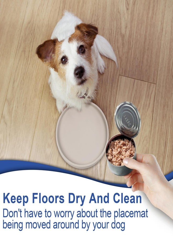 Arespark Pet Silicone Food Mat, Set of 2 Nonslip Waterproof Feeding Bowl Mat with Raised Edges for Food and Water Prevent Spills, Round Eating Tray for Dog Cat Puppy Kitten, 6'' x 6'' - Image 3
